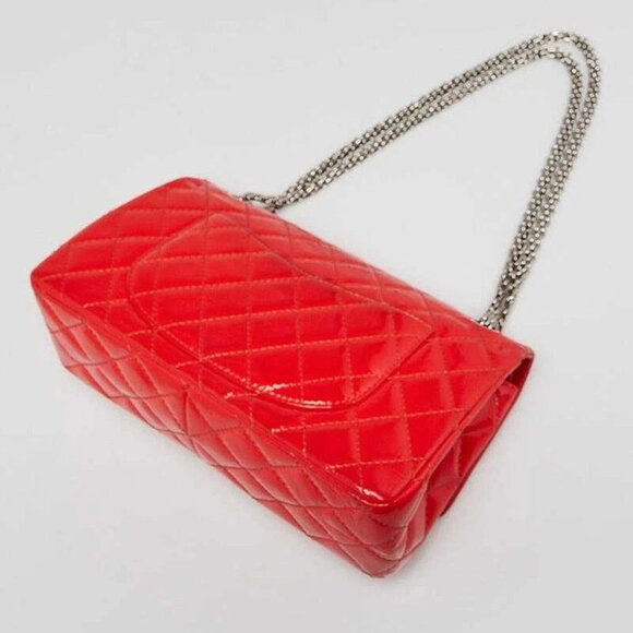 Chanel Red 2.55 Reissue Quilted Patent Leather 226 Flap Bag - Picture 5 of 12